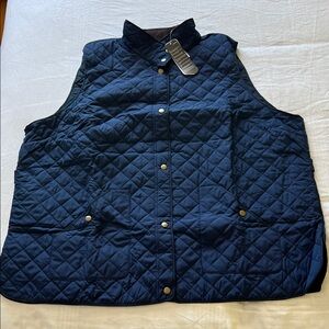 Lands' End Navy Insulated Packable Quilted Vest